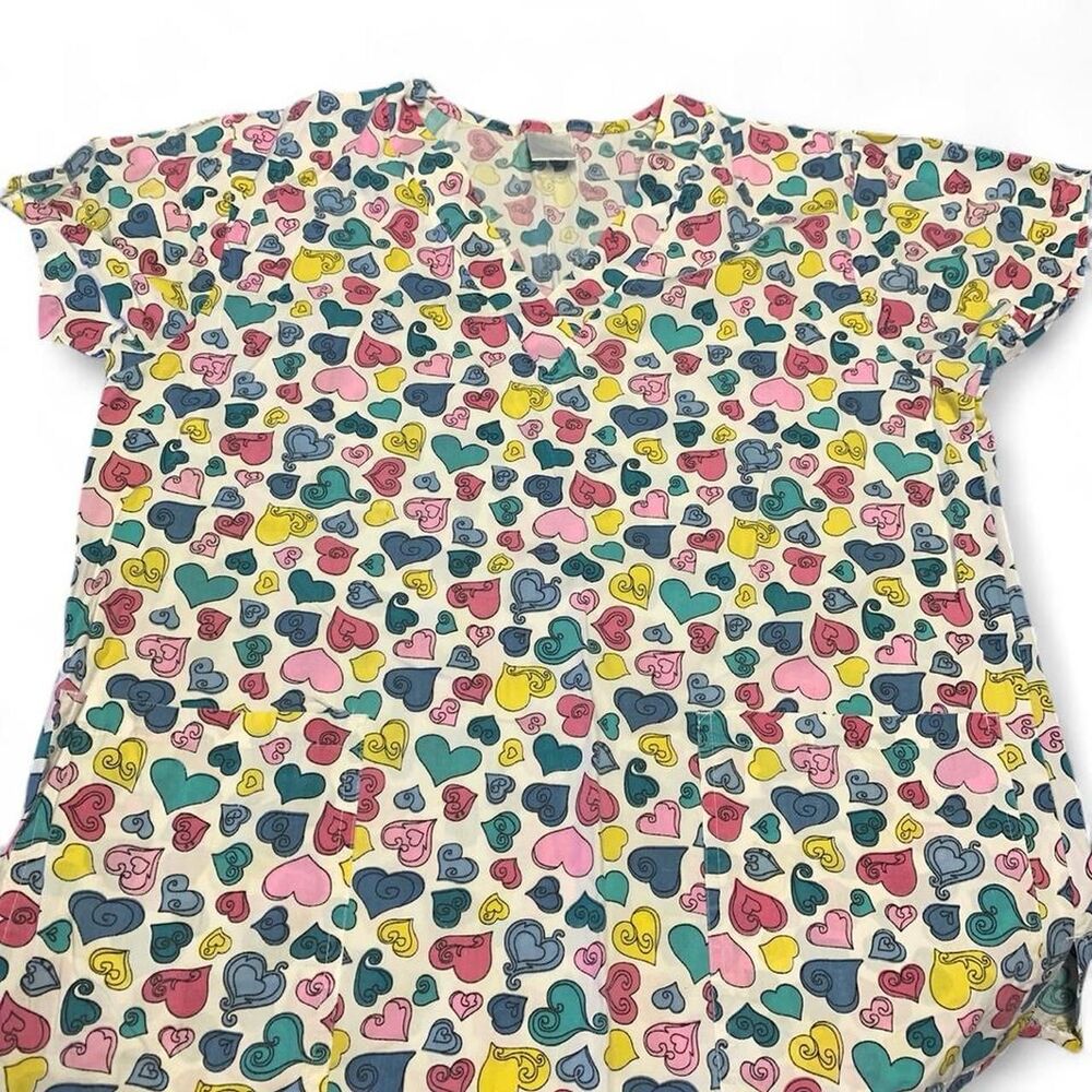 heart print scrubs